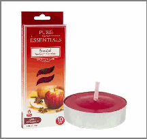 CANDLE TEALIGHT, 10PK APPLE CI