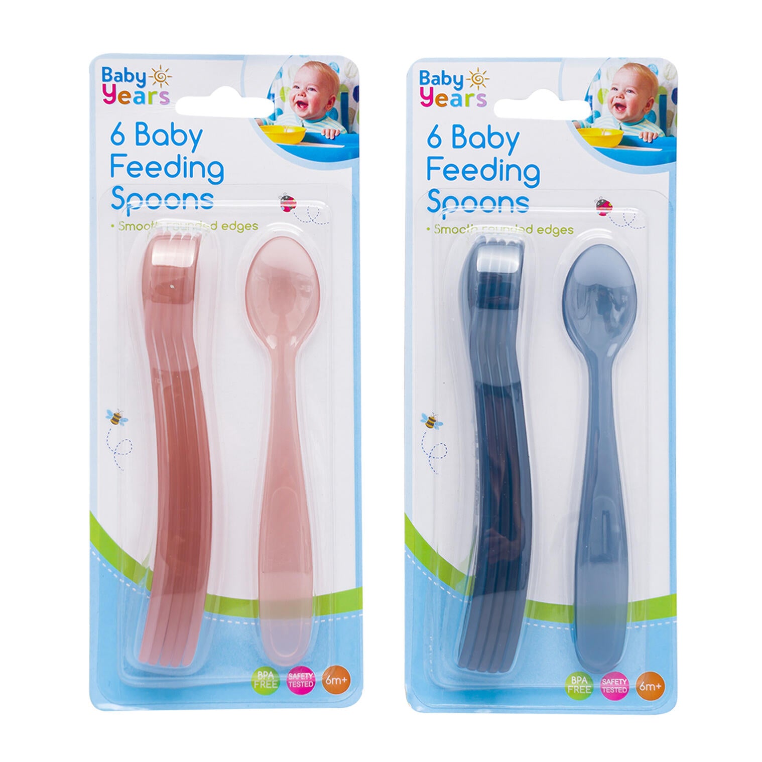 Baby Years 6 Baby Feeding Spoons Assorted
