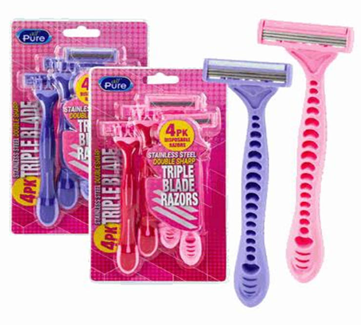 Razor 4pc Triple Blade Women – 2 Assorted Colors
