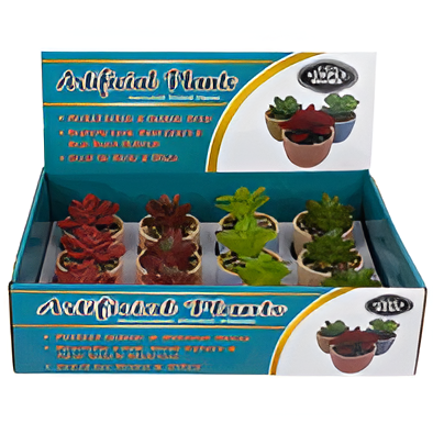 4-Inch Artificial Succulent Plant Realistic Green Décor