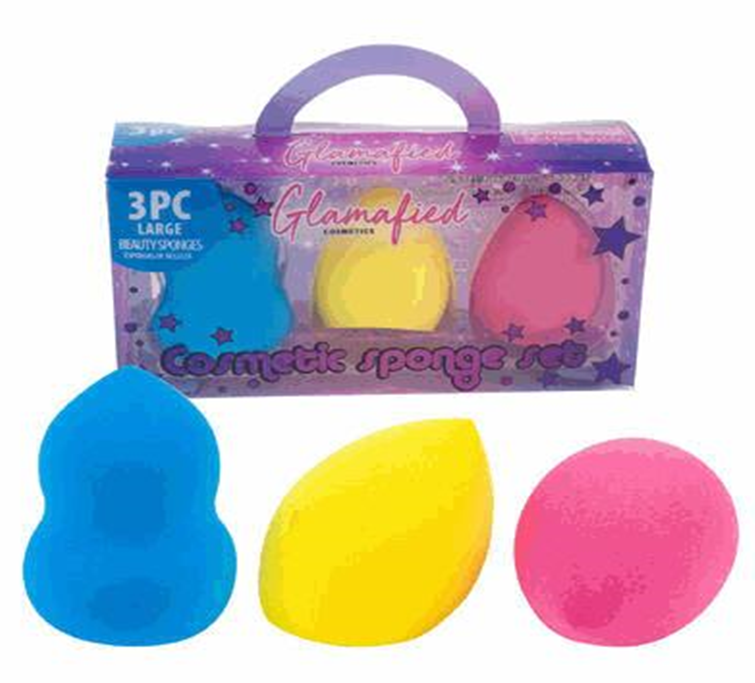 Cosmetic Sponge 3pc Makeup Blending Sponges Assorted Colors
