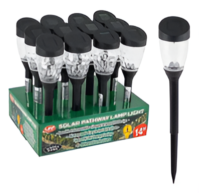 Solar LED Garden Light 14-Inch Lamp Shape Plastic