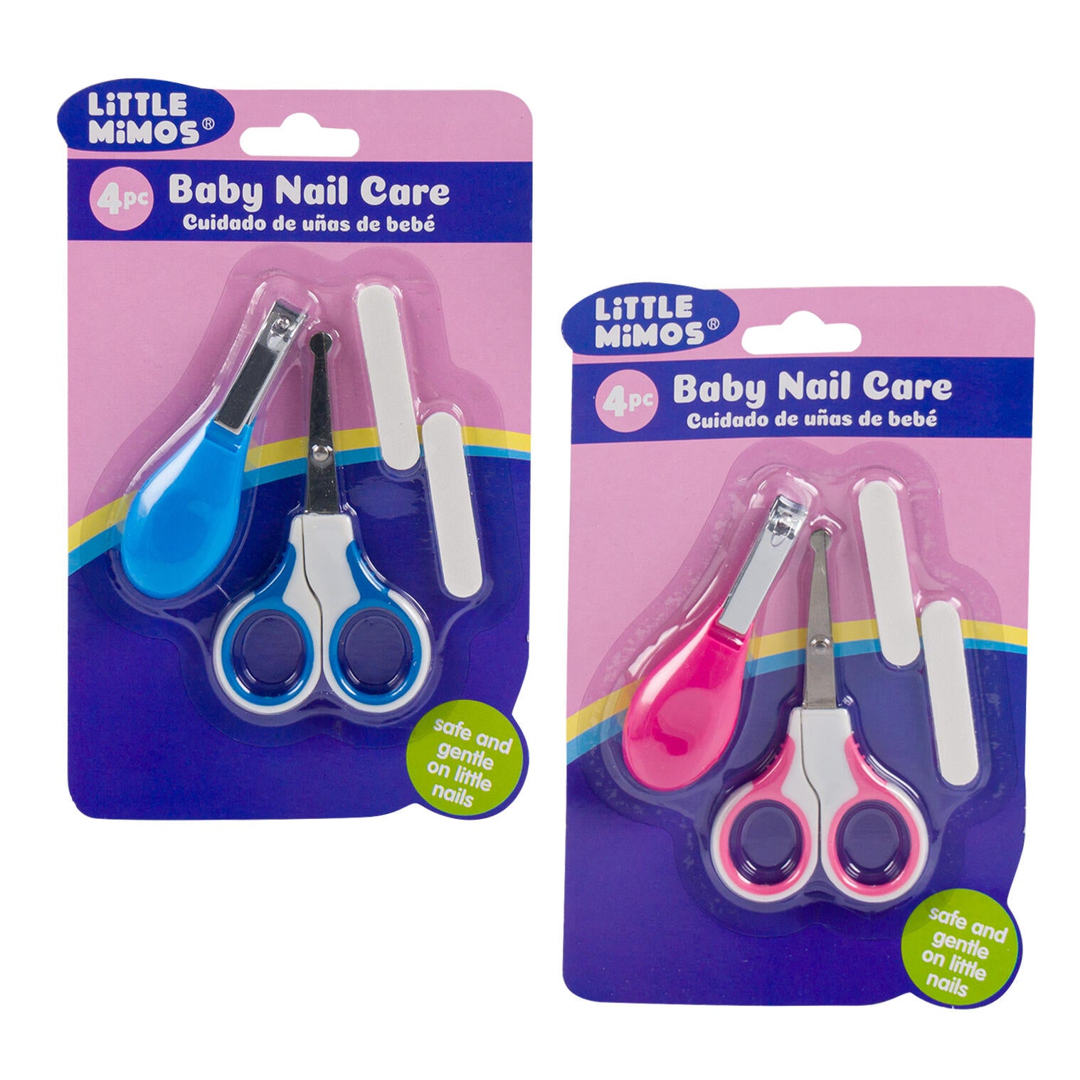Little Mimos Baby Nail Care - 4 Pieces - High Quality - Safe and Gentle on Little Nails - 2 Assorted Colors