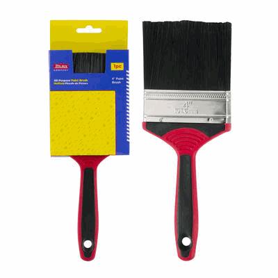 PAINT BRUSH,4" RED/BLK RUBBER