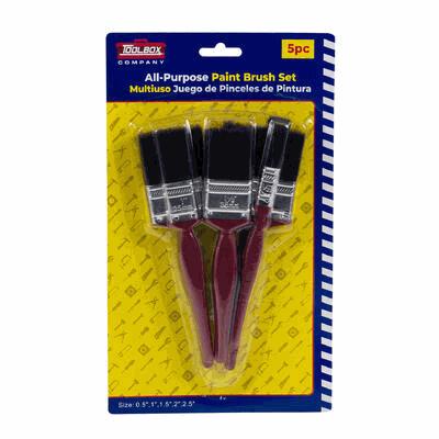 PAINT BRUSH SET,5pc AST SZ PLA