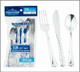 CUTLERY SET,18pcSilverKNIFE/FO