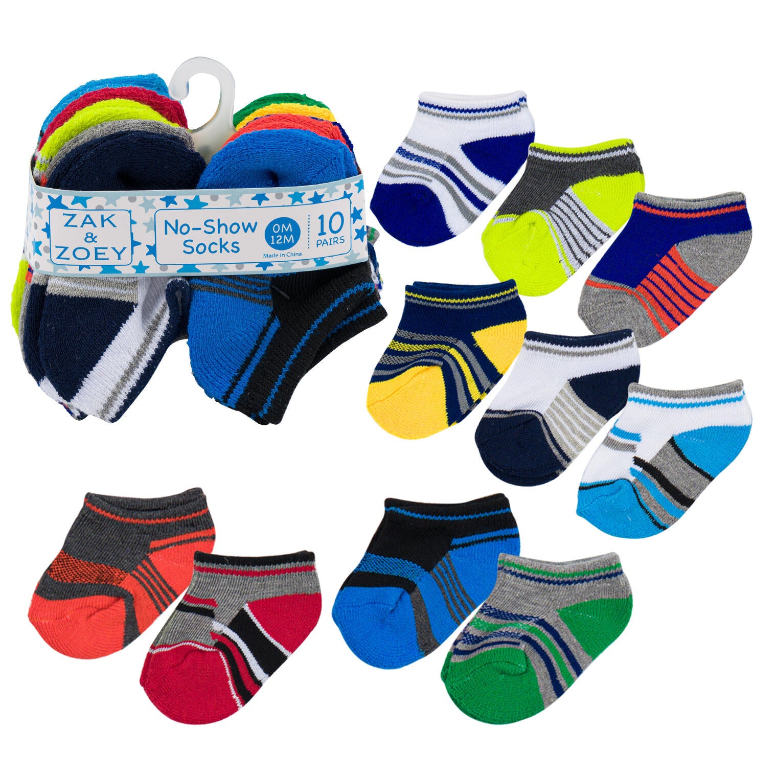 Boys No Show Socks- 0-12M- Assorted Design