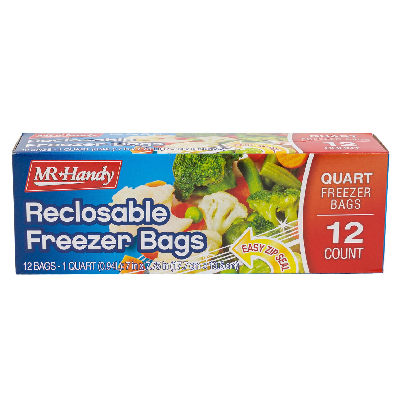 Mr. Handy 12pc Reclosable Freezer Bag