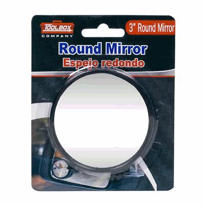 MIRROR,3" ROUND FRAME 8cm diam