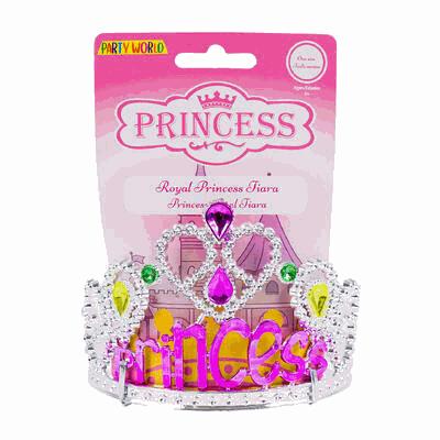 Princess tiara with colorful gems in Party World packaging