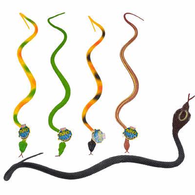 TOY SNAKE,10" RUBBER AST