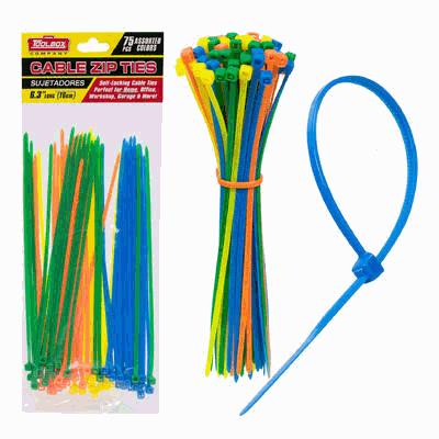 CABLE TIES,75pcs6.3"  ASST