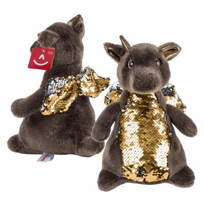 PLUSH,9.5"SHIMMERS DRAGON GOLD