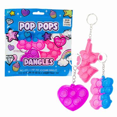 BUBBLE KEYCHAIN,3pk POP POPS