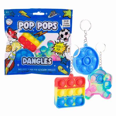 Pop Pops Dangles toy set with packaging on a white background