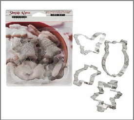 COOKIE CUTTER,4pc SILVER S.S.