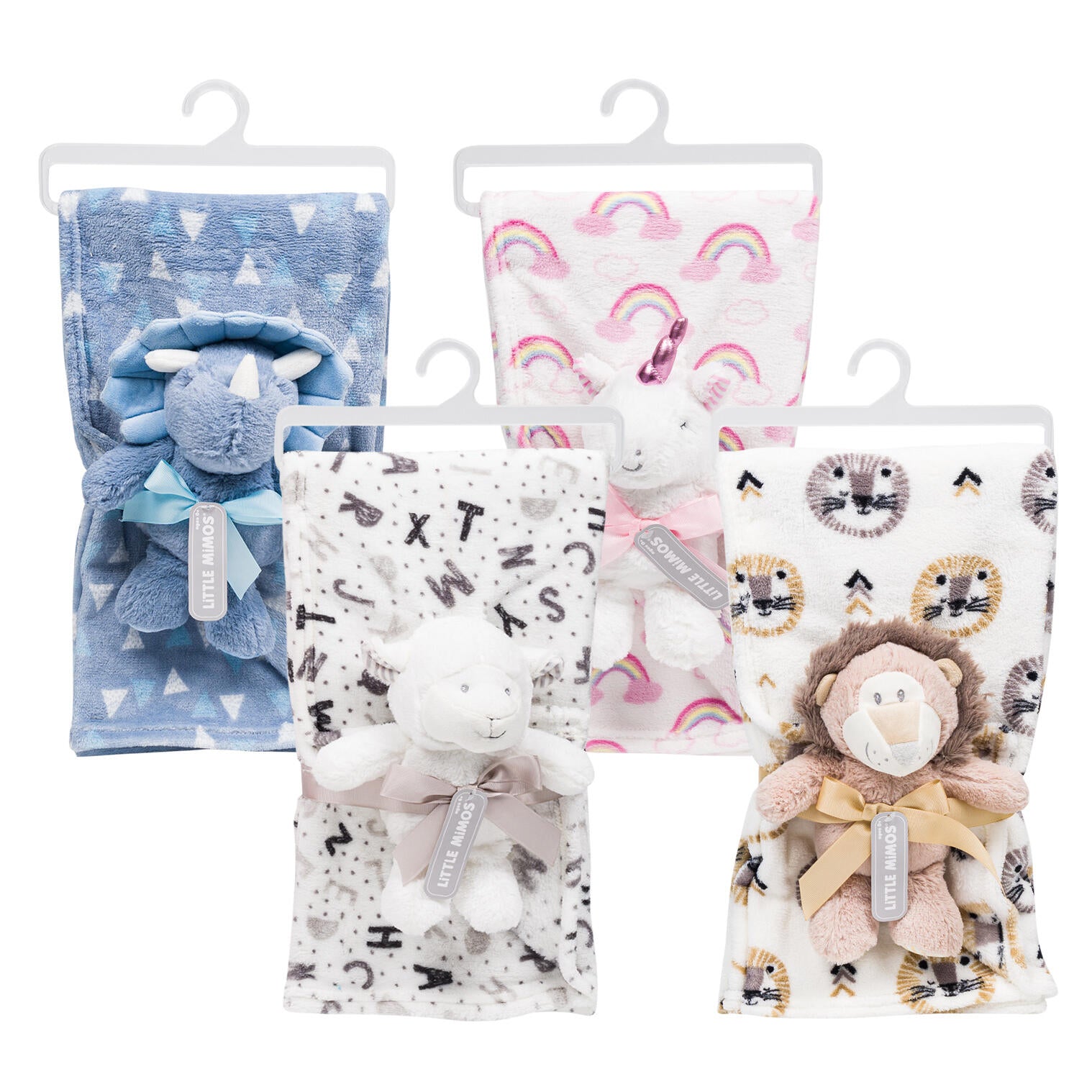 Little Mimos Baby Blanket Set with Plush - Assorted