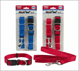 Dog Collar & Leash Set, 2-Piece (Medium) – Assorted Styles