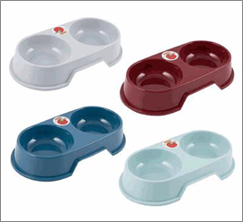 12" x 6.5" Double Feeder Pet Bowl – Green