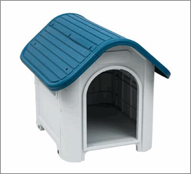 26" Dog House with Blue Roof