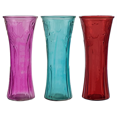 Glass Vase 11-Inch – 3 Assorted Colors