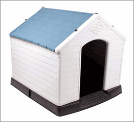 38.75" White & Blue Dog House