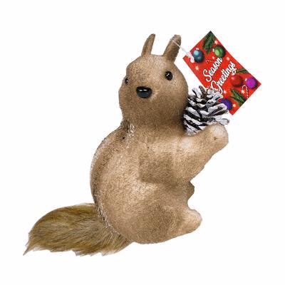 SQUIRREL,6"H W/PINE CONE