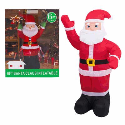 Inflatable Santa Claus figure with packaging on a white background