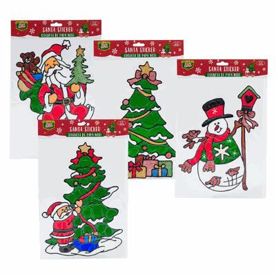DECOR,1pc 11.8"SANTA STICKER A