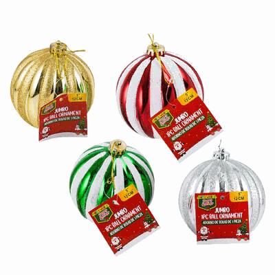 BALL ORNAMENT,5"STRIPE MULTICO