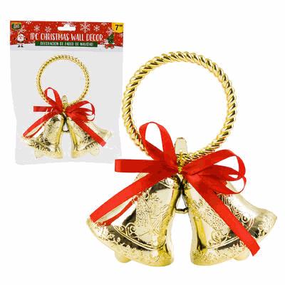 DECOR,1pc 7"H BELL w/BOW