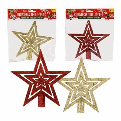 TREE TOPPER,1pc 7"H STAR 2AST