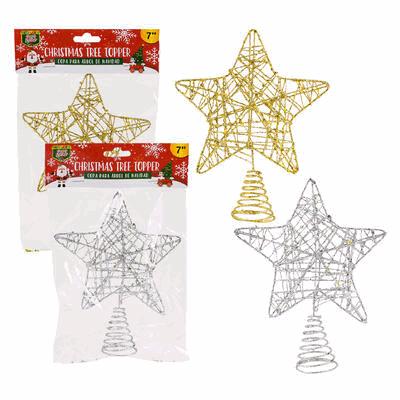 TREE TOPPER,1pc 7"H STAR 2AST