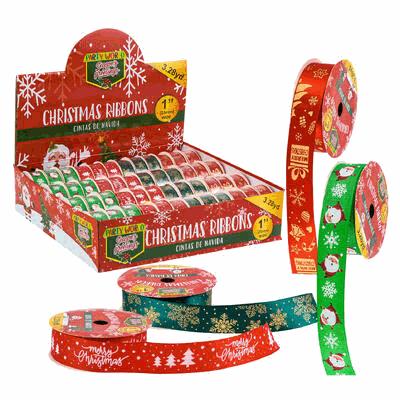 RIBBON,3.28yd 1" 4AST DSGN