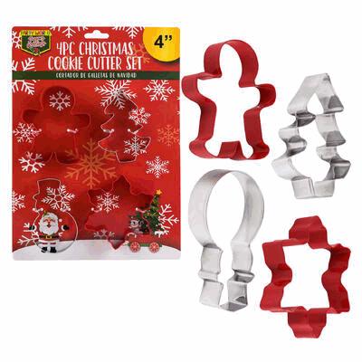 COOKIE CUTTER SET,4pc 4" 4AST