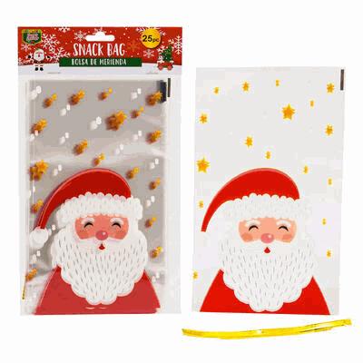 TREAT BAG,25pc 9"SANTA