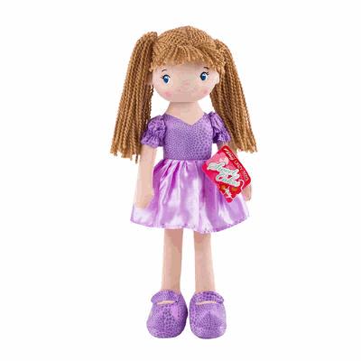 PLUSH RAG DOLL,18"ADDY PURPLE