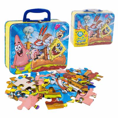 TIN LUNCHBOX w/PUZZLE,48pcSPON