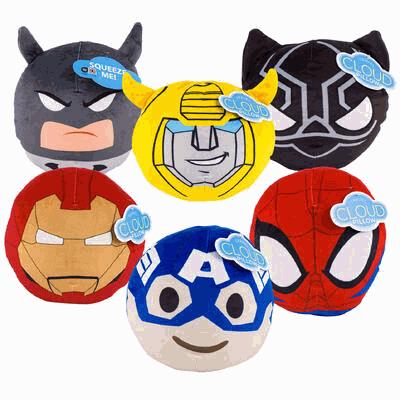 CLOUD PILLOW,8"RND SUPERHEROES