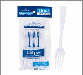 FORK  , 18 PC , WHITE