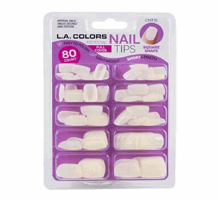 80ct Full Cover Square Artificial Nails – LaColors
