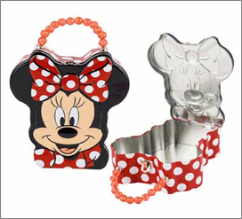 Minnie Mouse-themed cookie cutter with red and white polka dot design