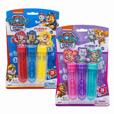 Paw Patrol bubble tubes packaging on a white background