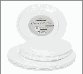 PLATE SET,20pc PLASTIC WHT