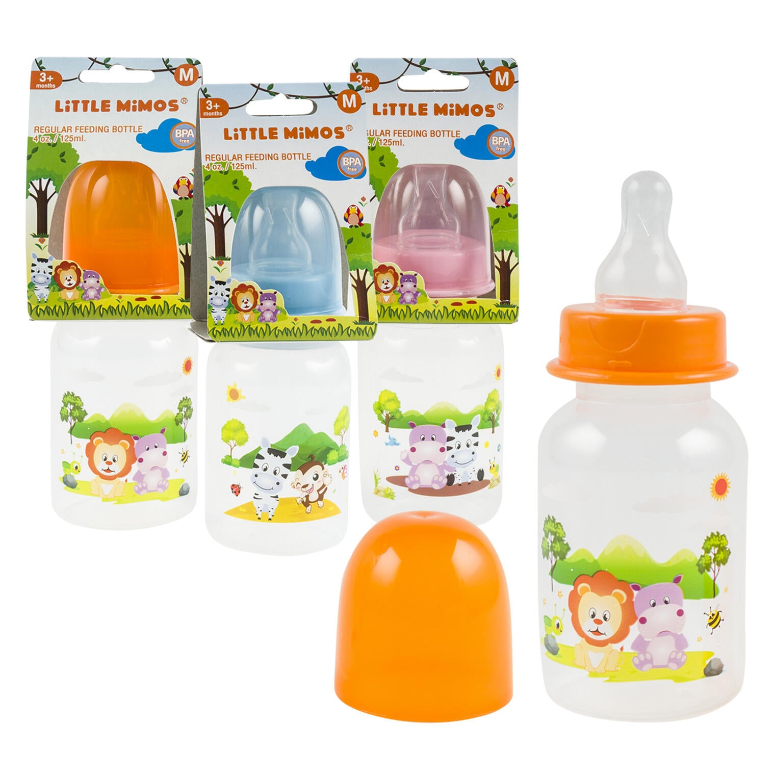 Little Mimos Regular Feeding Bottle - 4oz/125ml - Assorted Colors