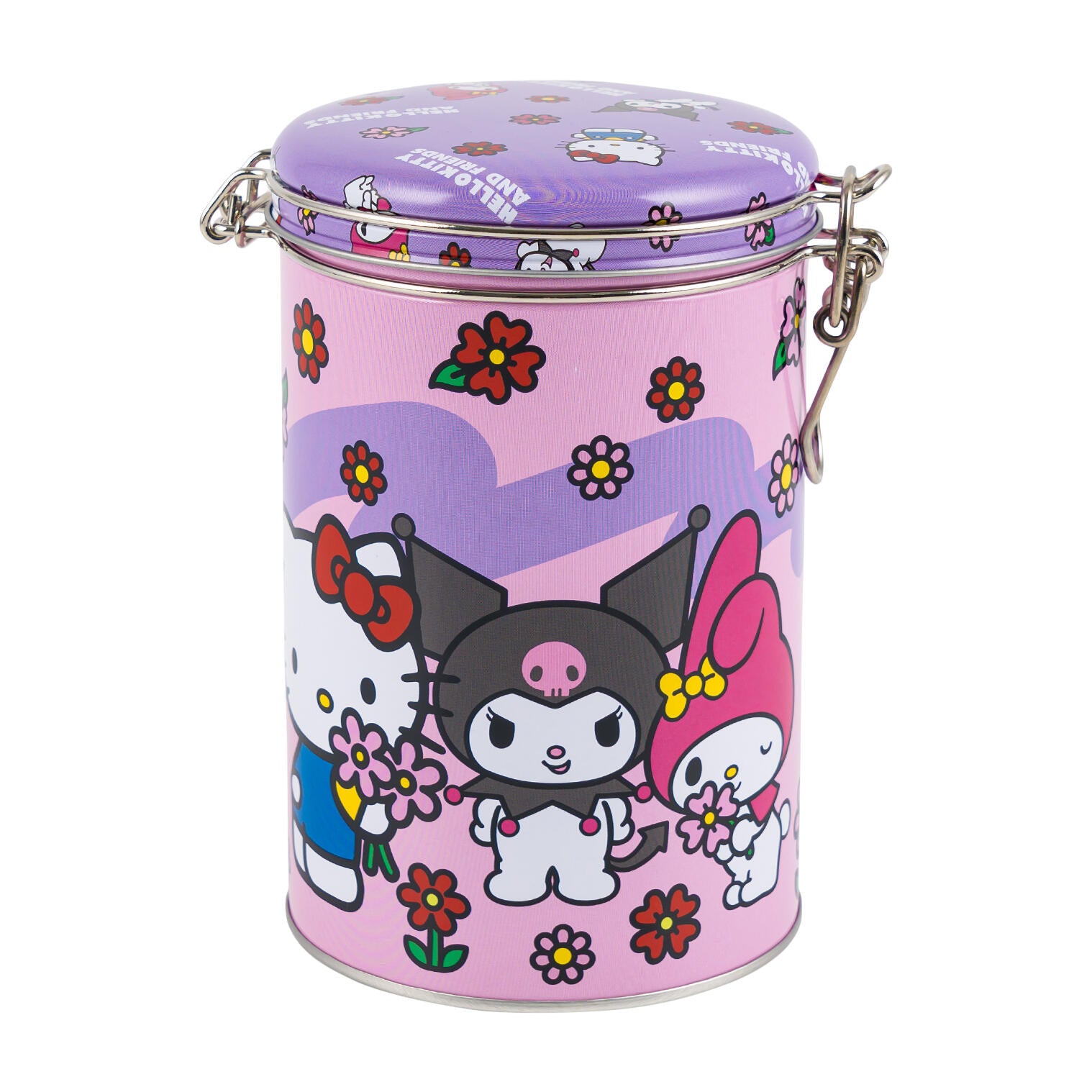 Round Canister 6.5"H – Lock Top Hello Kitty & Friends