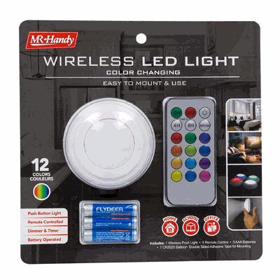 LED PUCK LIGHT,3"W/RGB REMOTE