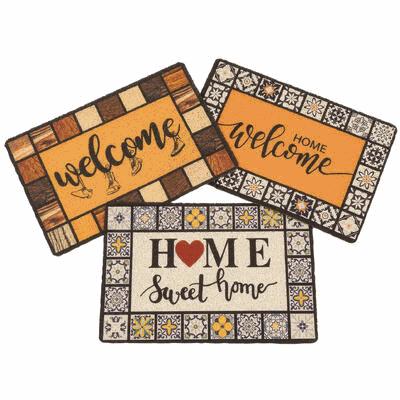 DOOR MAT,16"x24" ASST PVC