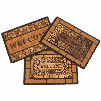 DOOR MAT,16"x24" ASST PVC