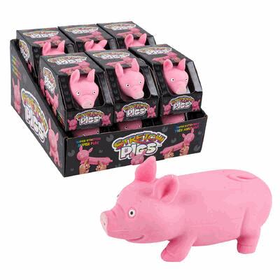 TOY,2.25"H STRETCHY PIGS
